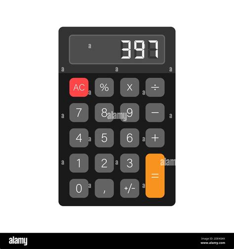 Black Calculator White Background Modern Design Electronic Portable
