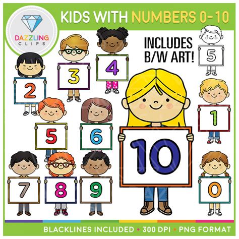 Kids With Numbers Clip Art Mega Bundle 0 To 30 Save 20