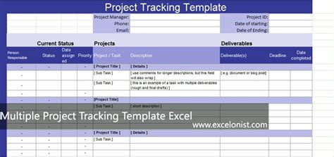 Premium Multiple Project Tracking Template Excel Excelonist