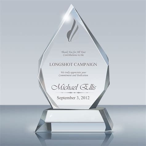 Employee Achievement Crystal Majestic Award 006 Goodcount 3d
