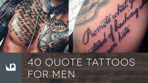 Incredibly sexy, creative, and badass tattoos for men. 40 Quote Tattoos For Men - YouTube