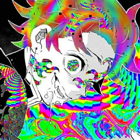 Anime Fr Anime Demon Scenecore Art Bright Colors Art Glitch Core