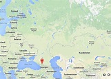 Mount Elbrus on map of Russia