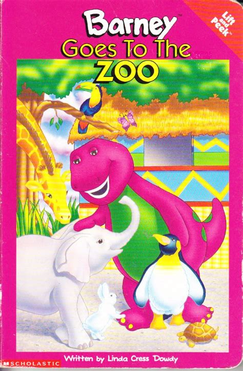 Barney Goes To The Zoo Linda Dowdy Lift Peek All Flaps Wonderful