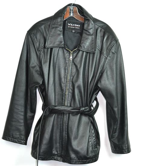 Wilsons Leather Black 100 Genuine Leather Jacket Si Gem
