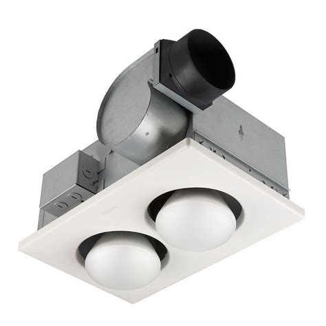 Bathroom exhaust fans with inbuilt heater have their advantages over your typical vent fan. NuTone 70 CFM Ceiling Bathroom Exhaust Fan with 250-Watt 2 ...