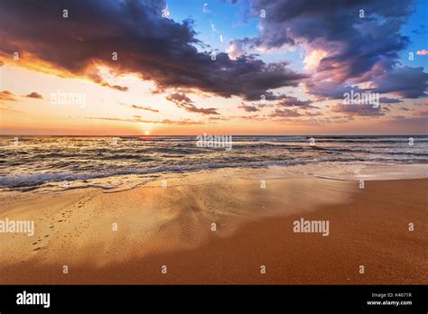 Beautiful Seascape Composition Of Nature Golden Sands Stock Photo Alamy