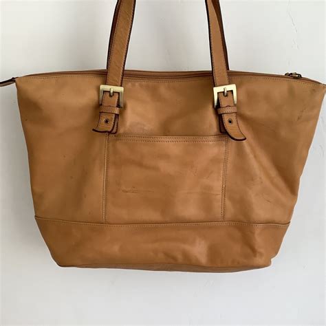 Tignanello Caramel Soft Leather Large Shoulder Bag Purse Orig
