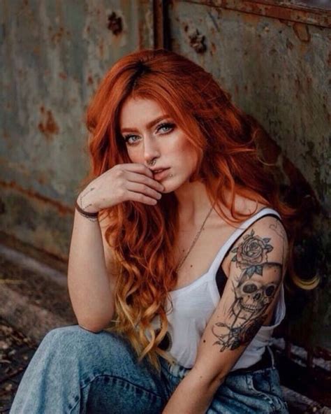 Altmodelgirlcrush2 “adriana Rodrigues” Head Tattoos Girl Tattoos Red Hair Pale Skin Adriana