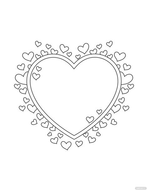 Heart Frame Coloring Page In Pdf Download