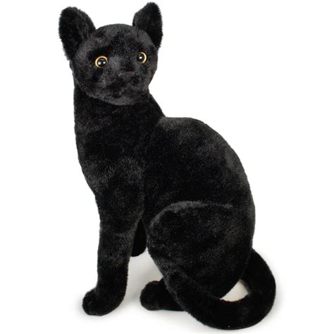 Realistic Black Cat Stuffed Animal