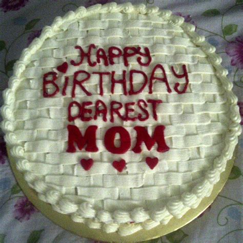 Write name on happy birthday cake for mom with name and photo edit online. Bakerlicious Cupcakery: Happy Birthday Dearest Mom - Red Velvet Cake