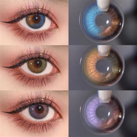 Uyaai 2pcspair Aether Series Yearly Colored Contact Lens Cosmetic Eye