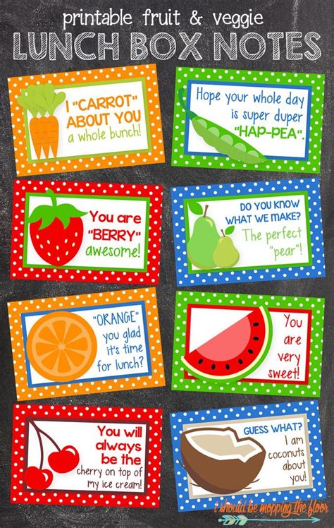 Funny Fruity Lunchbox Notes Free Printable Printable Lunch Box
