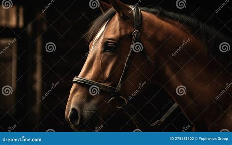 o retrato do garanhão de raça pura exude elegância gerada pela ai ilustração stock ilustração