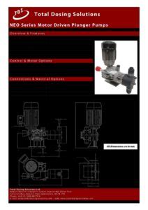 Tds Neo Motor Pump Datasheet Total Dosing Solutions