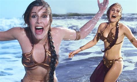 Carrie Fisher Stuns In Gold Bikini From Star Wars Return Of The Jedi In Rolling Stone Shoot