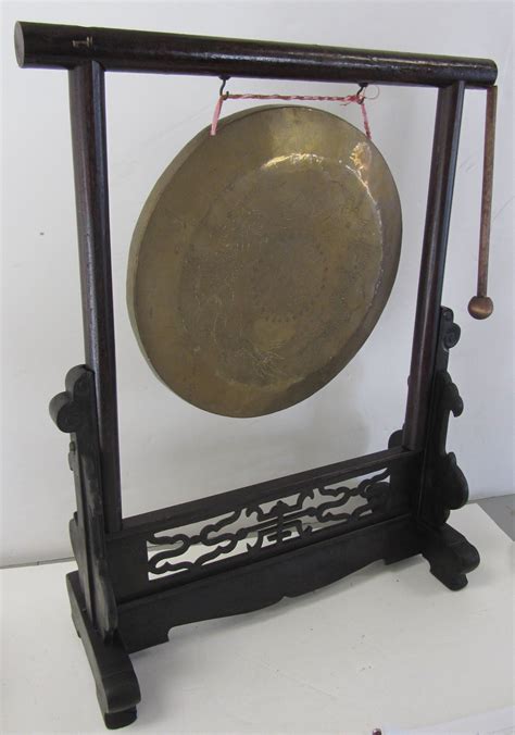 19th C Chinese Gong On Stand 27h Auction Estimate 100 300 Japanese