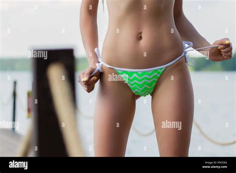 Sexy Female Untying Bikini Bottom Stock Photo Alamy