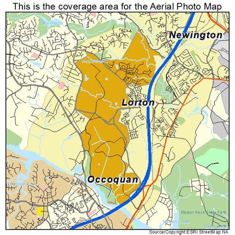 Aerial Photography Map Of Lorton Va Virginia