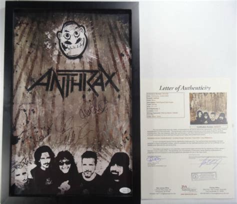 Signed Anthrax Autographed 11x17 Poster Framed Certified Authentic Jsa