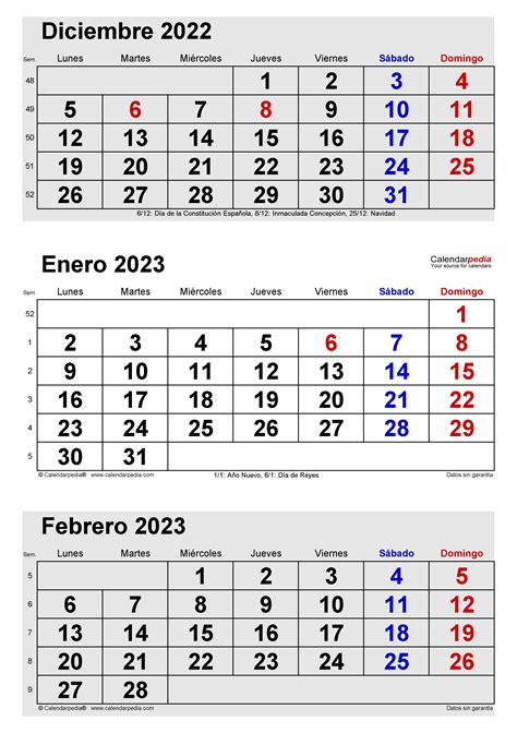 Calendario Enero 2023 En Word Excel Y Pdf Calendarpedia