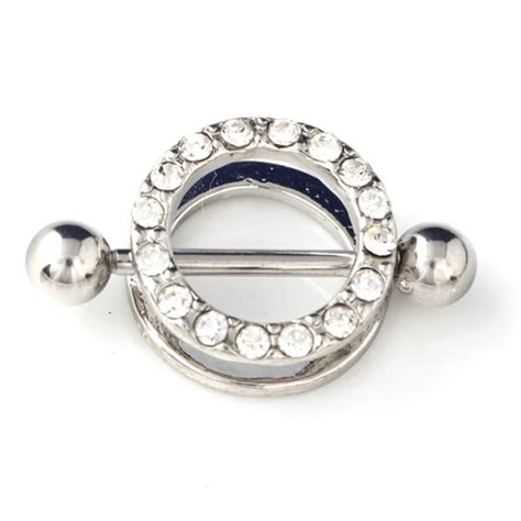 Buy 12pcs Stainless Steel Nipple Shield Rings 14g Round Nipple Piercing Jewelry