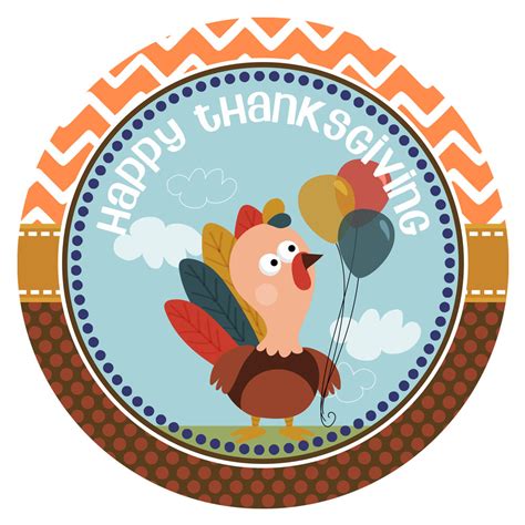 Happy Thanksgiving Stickers Turkey Party Favor Labels Set Of 30