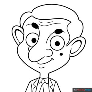 Mr Bean Coloring Page Easy Drawing Guides