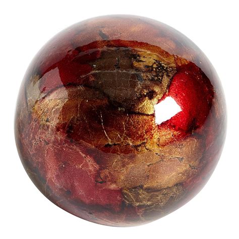 Foil Sphere Red And Gold Decorative Spheres Red Foil Glass Decor