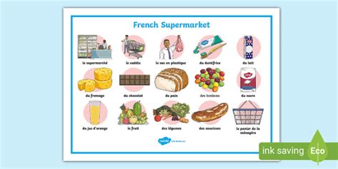 👉 French Supermarket Word Mat Teacher Made Twinkl