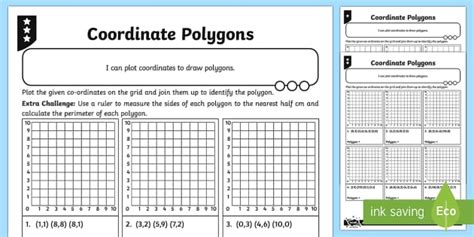 Coordinates Polygons In The First Quadrant Differentiated Worksheets