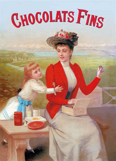 Vintage Lindt Poster Lady In Red Vintage French Posters Pub Vintage