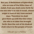 Micah 5:2-3 NRSV | Northminster Church