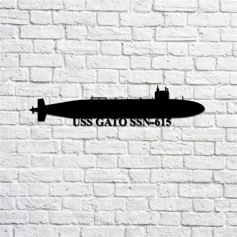 Uss Gato Ssn 615 Submarine Navy Ship Metal Sign Memory Wall Metal Sign