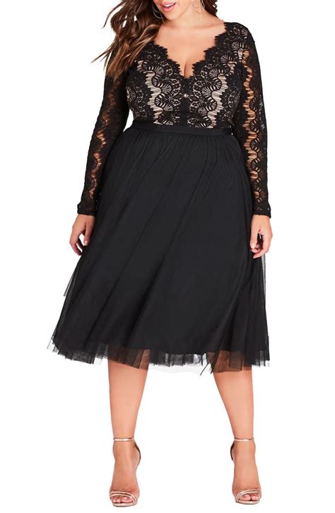 City Chic Rare Beauty Lace Fit And Flare Dress Plus Size Nordstrom