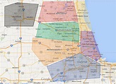 Map Of Western Suburbs Of Chicago - Chicago Zip Code Map