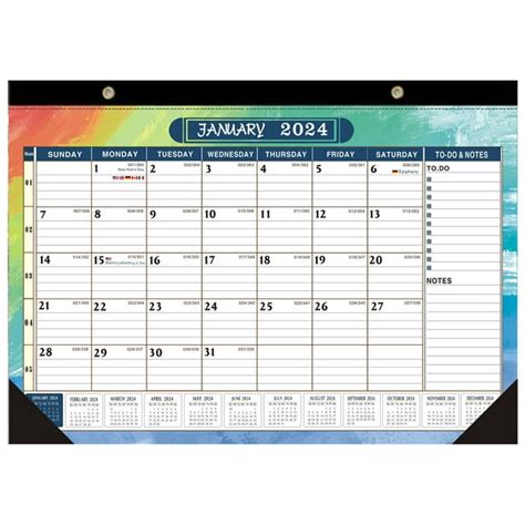 Lhked 2024 Calendar Strong Twin Wire Binding Large Daily Blocks 18