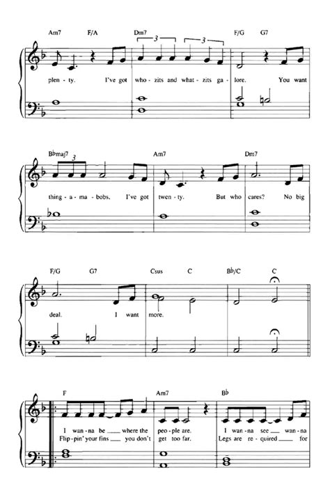 Part Of Your World Chords Piano Sheet And Chords Collection