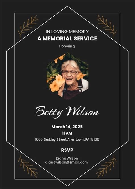 Funeral Invitation Template Word