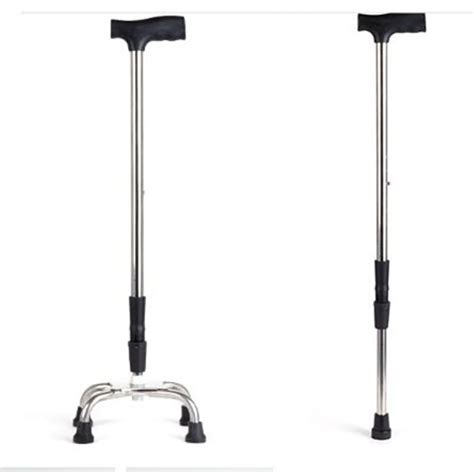 Medical Aluminum Walking Stick Four Legged Handicapped Walking Cane