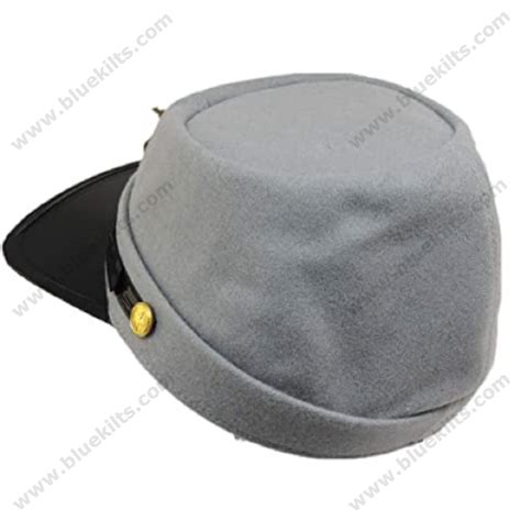 100 Wool Mens Civil War Replica Kepi Hat Lxl Grey Blue Kilts