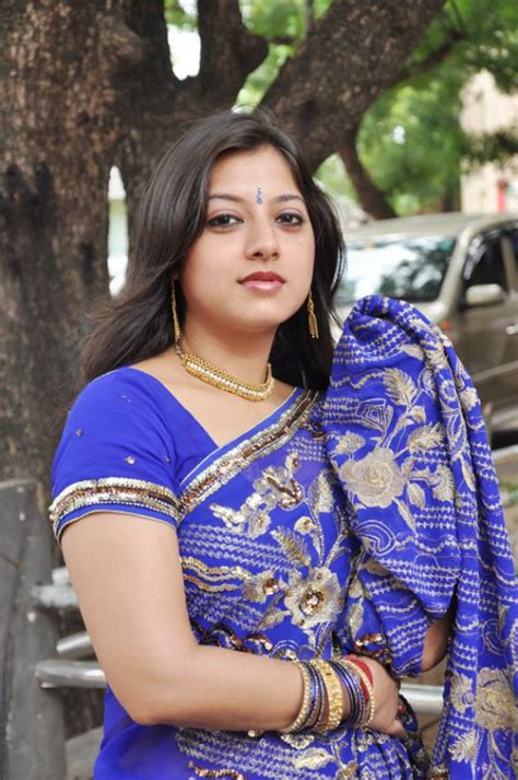 Keerthi Chawla Hot Spicy In Blue Saree Stills My News And Entertainment