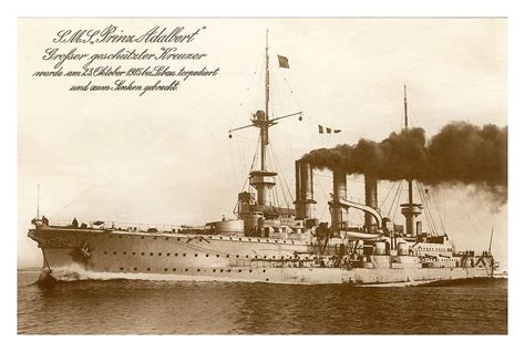 Military Cruiser Warship German Navy Sms Prinz Adalbert 1901