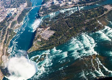 Fantastic Aerial Views Of The Niagara Falls Ontario Canada Stock