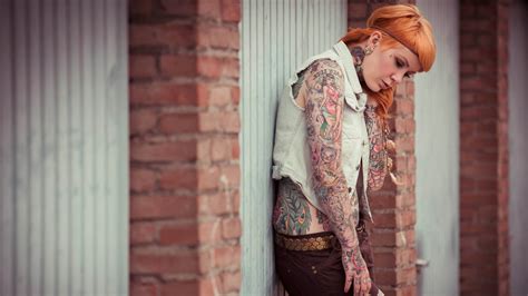 Wallpaper 1920x1080 Px Bandana Models Redheads Tattoos Women