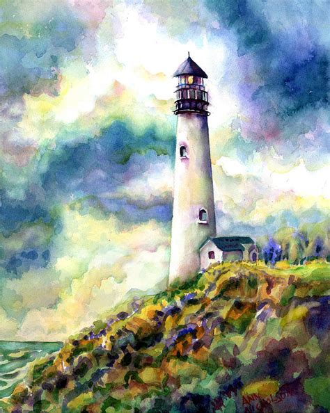 Yaquina Head Lighthouse Painting By Ann Nicholson