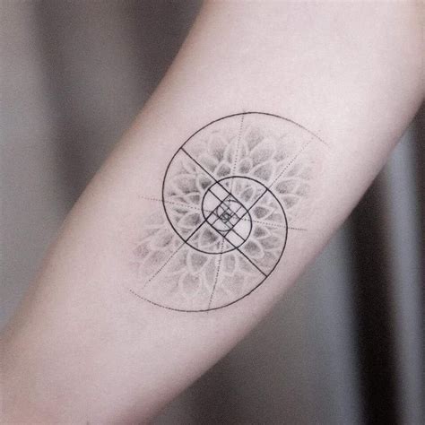 Fibonacci Sequence Flower Tattoo
