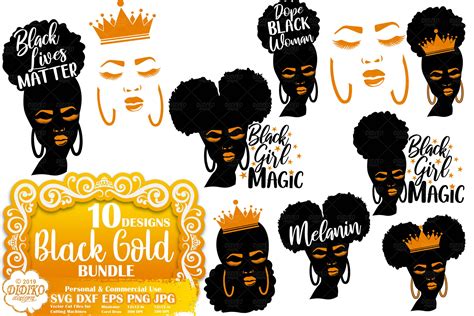 Black Woman Svg Bundle 2 Black Girl Magic Svg Didiko Designs