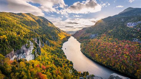 5120x2880 Adirondack Mountains River Clouds Trees 5k 5k Hd 4k